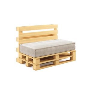 chilly pilley® Coussin de Palette Coussinets de Palette en Corde pour palettes UE - Housse Amovible - Coussin d'assise - Coussin de Dossier (Coussin d'assise 120x80, crème) (chillypilley, neuf)