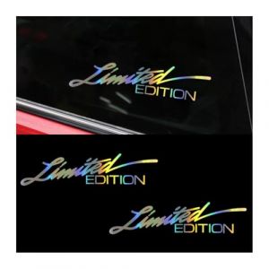 JNNJ 2 Pi&egrave;ces Autocollant D&eacute;coratif en &Eacute;dition Limit&eacute;e, &Eacute;dition Limit&eacute;e Autocollant R&eacute;fl&eacute;chissant, Autocollant D&eacute;coratif Moto Imperm&eacute;able Stickers, Automobile Accessoires D&eacute;coratifs Universels(Laser) (KJHmaoyi, neuf)