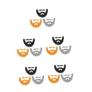 Healeved 15 Ensembles Set de Barbes et Sourcils Auto Adhésifs pour Costume de Nain et Gnome Accessoires de Déguisement Réalistes pour Halloween Cosplay et Fête (Accompany JY, neuf)
