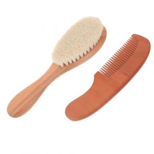 FUNOMOCYA Brosse et Peigne Doux avec Poils de Laine Soin Chevelu Sensible Kit Portable pour Massage et Nettoyage Quotidien (YYxuan, neuf)