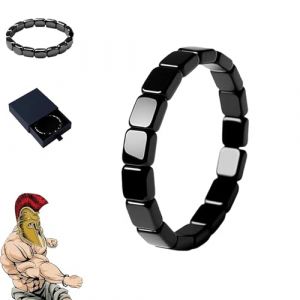 WEIWOGU Bracelet en h&eacute;matite Korvos, bracelet en h&eacute;matite Hemys pour homme, une fa&ccedil;on naturelle de retrouver votre virilit&eacute;, inspir&eacute; des g&eacute;n&eacute;raux romains et des guerriers vikings (1pcs) (hangshengshangmao, neuf)
