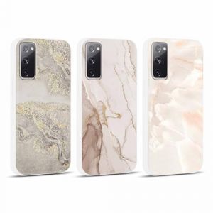 Foonary 3 Pi&egrave;ces Coque pour Samsung Galaxy S20 FE 5G/S20 Lite/S20 6,5", Etui Aesthetic Marbre Motif Dessin Housse, Silicone Cover Antichoc Bumper Protection Case, Marbre03 (BAROR TRADING, neuf)