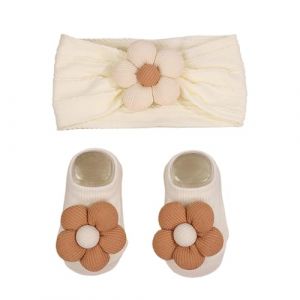 Jubilofex Chaussettes Enfant & Accessoires - Mignon et Doux,Set de Bandeaux et Chaussettes &agrave; Fleurs,Pour Enfant Gar&ccedil;on Marche Photo Anniversaire Maison Ext&eacute;rieur Bapt&ecirc;me C&eacute;r&eacute;monie Quotidien (qinjinxinxikeji, neuf)