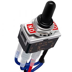 Taiss interrupteur inverseur de polarité 12v verrouillage Utilisé pour contrôler la rotation avant et arrière du moteur ON/Off/ON DPDT 6 broches 10A+capuchon de étanche et câbles 21mm E-TEN-1322-DMX (zhi-yuan, neuf)