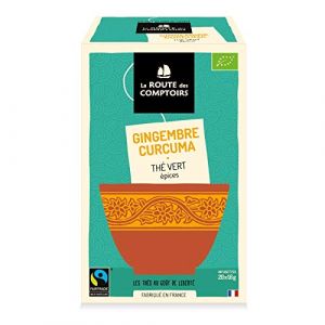 Th&eacute; Vert Bio Gingembre Curcuma - Boite de 20 sachets (Maison Victor depuis 1976, neuf)