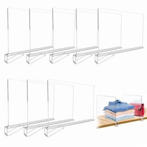 8 Pièces Séparateurs d'étagère en Acrylique Transparent, Organisateur Armoire Vetement, organiseurs de vêtements réglables, Separateur Etagere Organisateur Placard, pour Chambre à Coucher, Armoires (XinSu-eu, neuf)
