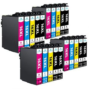 Hyggetech Lot de 20 cartouches d'encre de rechange 16XL compatibles avec Epson Workforce WF-2760 WF-2750 WF-2660 WF-2630 WF2750 WF2630 WF2630 WF2530 WF2510 WF 2750 (Hyggetech, neuf)