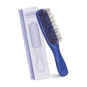 Brosse à cheveux en poils de sanglier en nylon pour cheveux normaux à épais démêle doucement, ne tire pas ou ne se fourche, brosse démêlante en poils de sanglier en nylon (yanguoliushengjiaju, neuf)