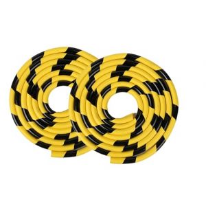 Protections d'angle autocollantes en mousse de caoutchouc en forme de U pour colonnes de stationnement, 5 mètres de long, jaune et noir (CozyCorner123, neuf)