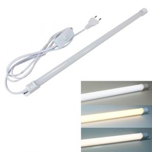 STBTECH R&eacute;glette LED sous meuble de cuisine - 230 V - 43 cm - Avec prise et interrupteur - 6 W - 500 lm - &Eacute;clairage d'armoire pour cuisine, plan de travail/armoire, 3 couleurs de lumi&egrave;re : blanc (Stable Technology, neuf)