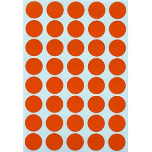 Royal Green &eacute;tiquettes autocollantes rondes vierges pour inventaire et &eacute;tiquetage, (19mm) 1,9 cm Orange- 50 Feuilles - Paquet De 2000 (RoyalGreenMarketEU, neuf)