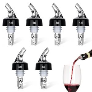 mizikuu 6 pi&egrave;ces Becs Verseurs, 4cl Dosage par Bec Verseur Portionneurs Automatique Bouteilles Mesur&eacute; Doseur/Bec Verseur Bouteille spiritueux d'huile pour Maison, Bar, vin, Cocktail (JINJIE LIMITED, neuf)