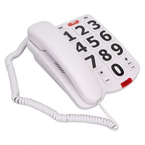 Téléphone à Grosses Touches pour Personnes âgées, Téléphone Fixe Filaire, Numérotation Abrégée, Grosses Touches, Volume élevé pour Malentendants et Malvoyants (Byged, neuf)