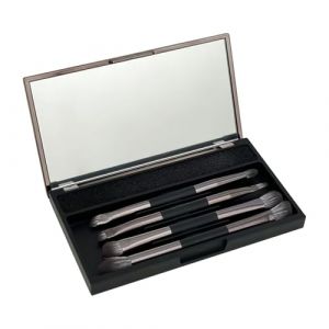Nbbwwu Ensemble de brosses de maquillage de voyage avec &eacute;tui, ensemble de brosses de maquillage de voyage, 4 pi&egrave;ces Small Makeup Brush Set avec bo&icirc;tier, Fondation et applicateur de correcteur, (keslmk, neuf)
