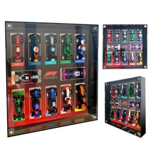 WETCEAOM Cadre Vitrine en Acrylique Compatible avec Lego 71049 Collectables F1 Race Cars Panneaux Muraux, Cadres Photo, Toiles De Fond 27*27*5 CM (Mod&egrave;le Non Inclus) Noir (WETCEAOM Official, neuf)