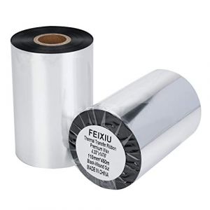Ruban transfert thermique 110 mm x 450 m – 1 rouleau de ruban de code-barres en résine améliorée 1/2" pour étiquettes, impression de codes-barres pour Zebra GC420t GK420t GX420t TLP2442 TLP2844 (PoloItalia, neuf)
