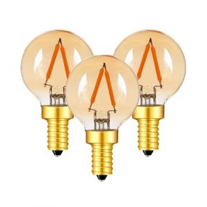 KINGYEENUO E14 Ampoule LED en verre ambr&eacute; G40 Style vintage | 1 W Dimmable 2 200 K Ultra lumi&egrave;re blanche chaude | 100 lm 220-240 V | Ampoule &agrave; filament &agrave; &eacute;conomie d'&eacute;nergie pour lampes et lustres (Haluyee, neuf)