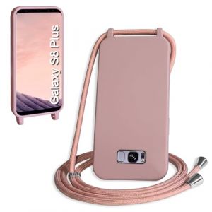 WenBaby Coque avec Cordon pour Samsung Galaxy S8 Plus,Collier pour &Eacute;tui bandouli&egrave;re Colliers de cellulaire Mince Antichoc R&eacute;glable Lanyard Silicone Case,Couleur Lotus (WenBaby, neuf)
