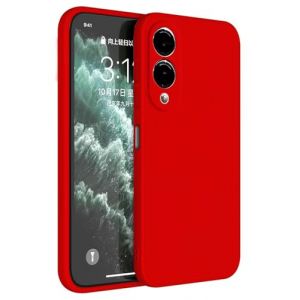 Topme Coque pour Samsung Galaxy S25 Edge (6.7" inches) Etui Housse, Protecteur de Peau en Silicone TPU - Rouge de Chine (topme, neuf)