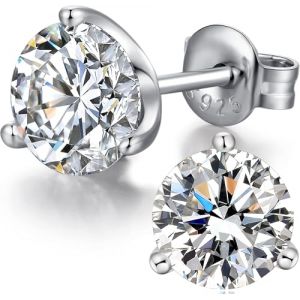 Boucle Doreille Homme Diamant Boucles D'Oreilles En Argent Pour Femmes Et Hommes Clou D'Oreille Zirconium Boucle D'Oreille Homme Brillante Plaque Or Blanc (jiamiaoi, neuf)