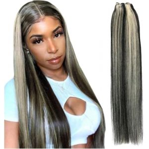 Tissage en lot de cheveux humains raides, extensions de cheveux à rapport élevé de 14 à 28 pouces, 100 g/pièce (taille : 3 pièces/lot, couleur : #613_22 pouces) - 1 pièce/lot - P1B-613_14 pouces (yichangshikaiyisishangmaoyouxiangongsi, neuf)