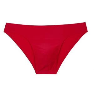 Faringoto Sous-vêtements hommes sans couture slips shorts homme soie glacée taille basse culotte solide semi-transparent, Rouge, XL (Faringoto, neuf)