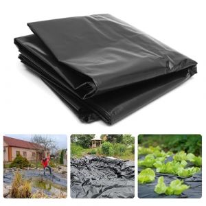 Hikrxya 2 x 3M Bâche pour Serre Noir en Polyéthylène, Extra Épais Film Bache Plastique Noir, Résistant Jardin Grandir Couverture de Polytunnel pour Protection Serre de Plante de Jardin (LongXiKeJi, neuf)