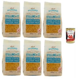 Rummo Pasta Stelline N&deg; 22 senza Glutine, gluten free, 100% p&acirc;tes italiennes de p&acirc;tes-gluten 6x 400g+ Italian Gourmet polpa 400g (Italiaen Gourmet UK Ltd, neuf)