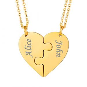 Custom4U Collier BFF pour 2 Filles avec Prénom Personnalisable Pendentif Séparable Personnalisé Prénom (Custom4U Store, neuf)