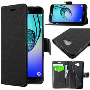 ebestStar - Coque Compatible avec Samsung A5 2016 Galaxy SM-A510F Etui PU Cuir Housse Portefeuille Porte-Cartes Support Stand, Noir [Appareil: 144.8 x 71 x 7.3mm, 5.2''] (ebestPro-fr, neuf)