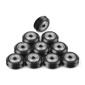 Oumefar 10 pièces V type Rail poulie roue à gorge profonde poulie rouleau métal roue V Type slot 5mm roulement poulie pour système de mouvement linéaire (Lanxued, neuf)