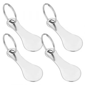 EIYVPRA 4 Pi&egrave;ces Caddie Jeton Universel Puce pour Caddie en Acier Inoxydable Cl&eacute;, Jeton De Caddie (qingjian, neuf)