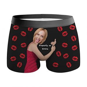 VEELU Boxer Personnalisé Homme Photo avec Le Visage Nouveauté Modèle Calecon Homme Coton Doux Respirant sous-vêtement Fantaisie Drôles Colorée XS S M L XL XXL (Jingle Cat Magical Shop, neuf)