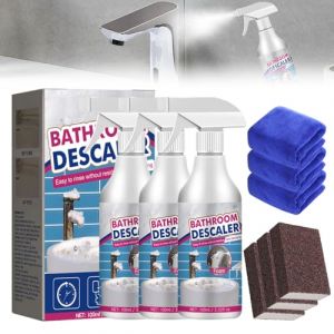 Bathroom Descaler Spray, 2025 Nettoyant Pour Salle de Bain, Modèle Détachant Multi-usages à l'acide oxalique, WC Nettoyant Salle de bain Pour toilettes égout salle de bains nettoyage (3) (WOUS, neuf)