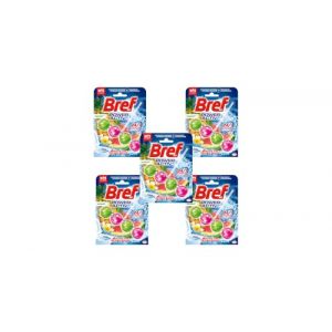Bref WC - Power Activ' - Bloc Nettoyant WC - Exotic Hawaï - Lot de 5 blocs WC (5x50g) - +50% Anti-Calcaire - 4 Eléments Actifs - Propreté + Fraîcheur (Stock Bureau Maison Bien-être, neuf)