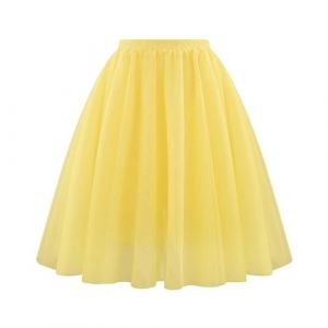 NaLatia Jupe en Tulle Femme Jupes Longue Tulle Midi Jupe Taille Haute Pliss&eacute; Elastique Taille Jupe Tutu Bouffante Adulte Jupon Long Mariage Jupes Tulles Deguisement Tutu de Danse (GUnakd, neuf)