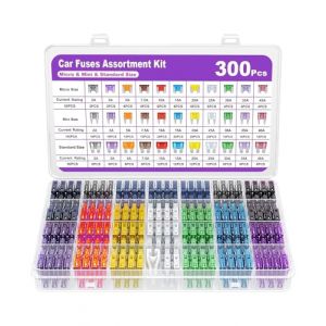 Xibao Fusible Voiture,2A 3A 5A 7.5A 10A 15A 20A 25A 30A 35A 40A Fusible de S&eacute;curit&eacute; de Voiture,Fusibles Standard pour Auto,Convient aux Voitures, Camions,SUV,VTT,UTV,Camping-cars et Motos (300Pcs) (Flywing Auto, neuf)