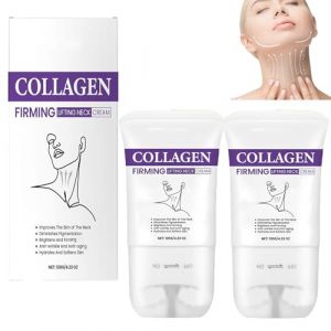 Crèmes pour le cou pour raffermir le rouleau, crème liftante au collagène pour le cou, raffermit et lifte la peau affaissée du visage, anti-âge, lisse les ridules, réduit le double menton (2pcs) (doushangdianzi, neuf)