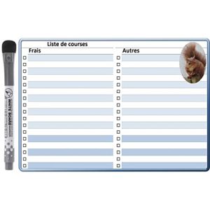 CODEX ACTION Pense b&ecirc;te magn&eacute;tique frigo effa&ccedil;able Liste des Courses '&eacute;cureuil' 15x21 cm A5 avec marqueur effa&ccedil;able magn&eacute;tique - Tableau - Messages, liste &agrave; Faire, Pense b&ecirc;te (CODEX ACTION, neuf)