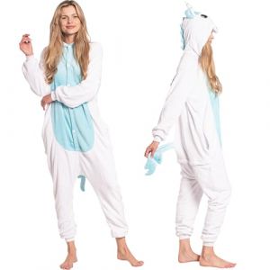nikcorp - Pyjama pour Femmes et Enfants, Combinaison Pyjama pour Femmes, Costume Cosplay - en Mati&egrave;re Douce et Chaude - Tailles pour Enfants et Adultes - Licorne, Bleu, S (szymonnik, neuf)
