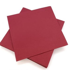 Serviettes en Papier Double &Eacute;paisseur, 33x33 cm, Lot de 25, Serviettes Airlaid Design &Eacute;l&eacute;gant, Couleur au Choix, Pour Cocktails et Repas Anniversaire, Mariage (Bordeaux) (Mariage fr, neuf)