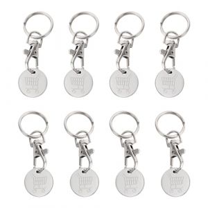 SYEYCW 8 Pi&egrave;ces Jeton de Caddie, Jeton Caddie Porte Clef, Jetons de Chariot en Acier Inoxydable, Jeton de Caddie Amovible comme Porte-Cl&eacute;s pour Chariot De Courses, Cadeaux pour la Famille et Les Amis (XUANWEI STORE, neuf)