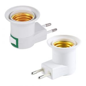 Okaywork Douille - Adaptateur de douille E27, Support Ampoule LED, Base de LED Douille de lampe, Conversion en prise de courant et prise E27. (avec Interrupteur) (good_thing, neuf)