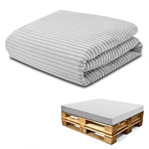 Amazinggirl Housse pour Coussin de Palette en Carton Mousse, Coussin compens&eacute; pour Matelas de Sol Housse: 120x80 cm - Id&eacute;al pour Meubles et Lits en palettes Gris Clair Lincoln (ASE Sp&oacute;łka Akcyjna, neuf)