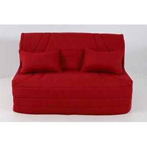 Housse BZ 160x200 matelassée ROUGE XL (pour matelas de 14 à 15 cm) (Hévéa Sélection, neuf)