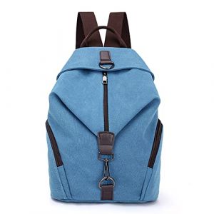 Padgene Toile Femmes Sac à dos, Sac de Voyage Casual Vintage Grande Capacité Sac À Dos Femme Casual pour les Vacances Voyage Randonnée Activités de Camping, Bleu - 0253 (Padgene-FR, neuf)