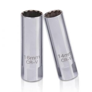 YOUZMY 2 pièces Jeu de clés à Bougie d’allumage, clé à Bougie d’allumage 14 mm et clé à Bougie d’allumage 16 mm, clé à Douille à Bougie d’allumage à paroi Mince à entraînement de 3/8 Pouce (14+16A) (YOUZMY, neuf)