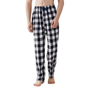 Jveyvth Pantalon de Pyjama Pour Homme, Pantalon de Nuit à Carreaux En Flanelle de Coton, Pantalons de Pyjama Avec Poches Et Braguette Boutonnée (CSEASY, neuf)