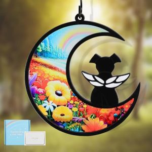 VavoPaw Cadeau Comm&eacute;moratif pour Chien, Cadeau pour la Perte d'un Animal, Attrape Soleil Personnalis&eacute; pour Chien, D&eacute;corations en M&eacute;moire Affectueuse pour Un Deuil, Pont Arc-en-Ciel & Chiot Ange (Shenzhenshi xingyunda maoyiyouxiangongsi, neuf)