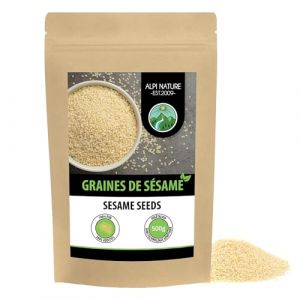 Alpi Nature Graine de Sesame Blanc Décortiqué 500g, Graines de Sesame Blanc Crues Décortiquées (Alpi-Trade, neuf)